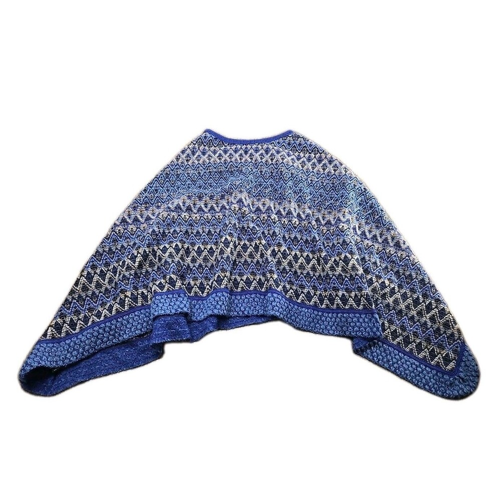 Missoni Blue Patterned Knit Poncho Cardigan